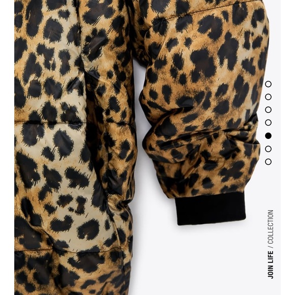 Zara Leopard water repellant puffer jacket coat - Picture 5 of 11